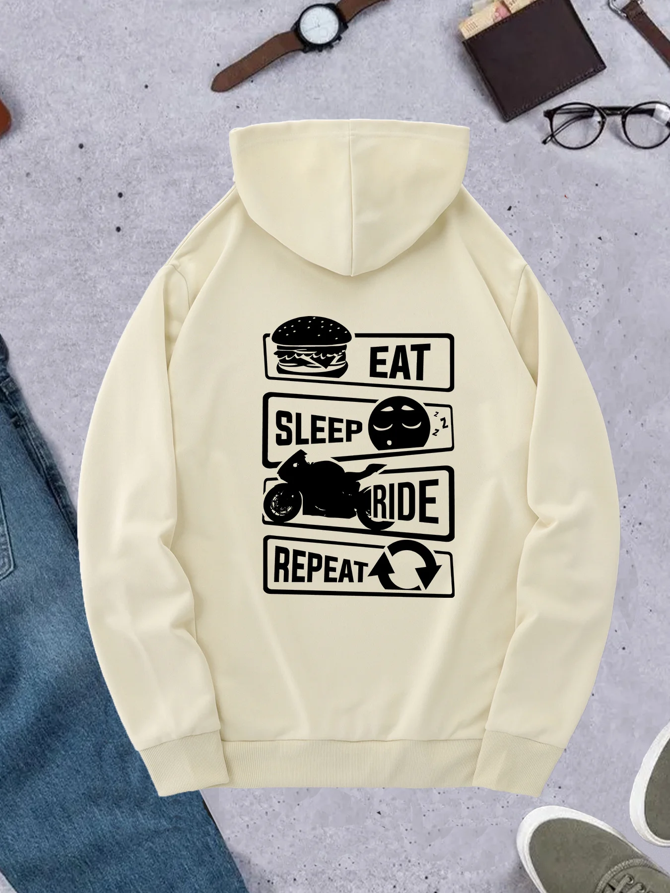 Korean Lifestyle Trends - Korean Trend Men Hoodie Eat Sleep