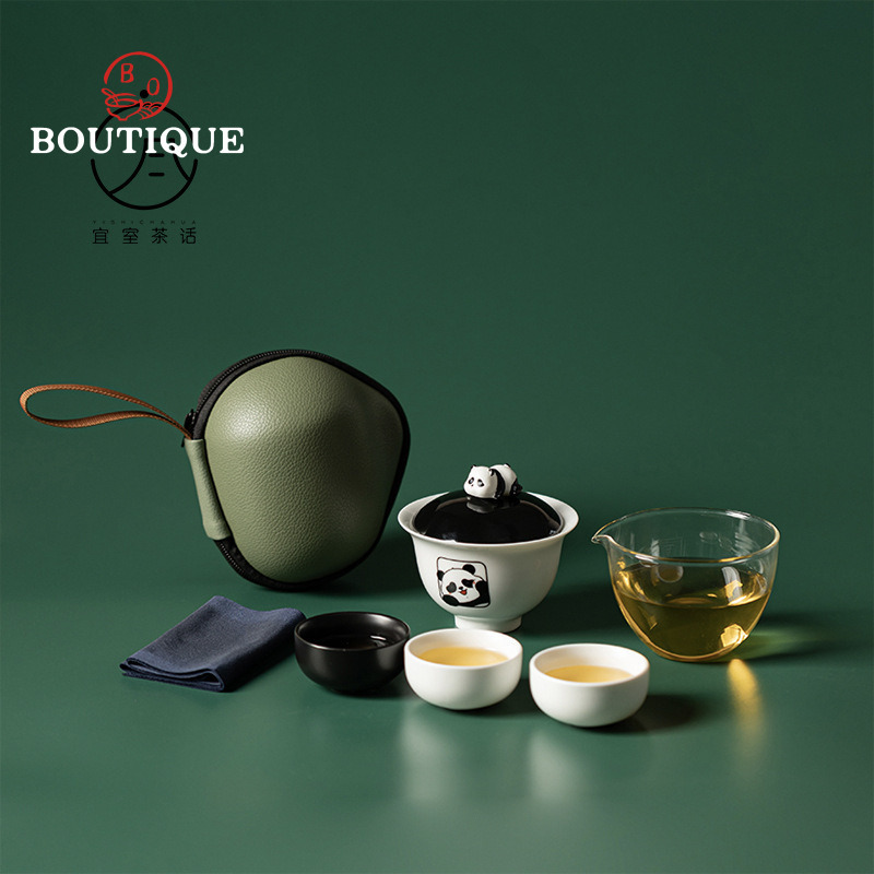 Yishi Talk Panda Travel Set Ca - Korean Tea Set review and price