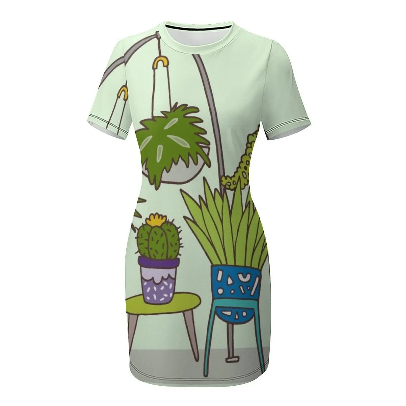 Plant life Short-Sleeved Dress - Korean Lifestyle Trends review and price